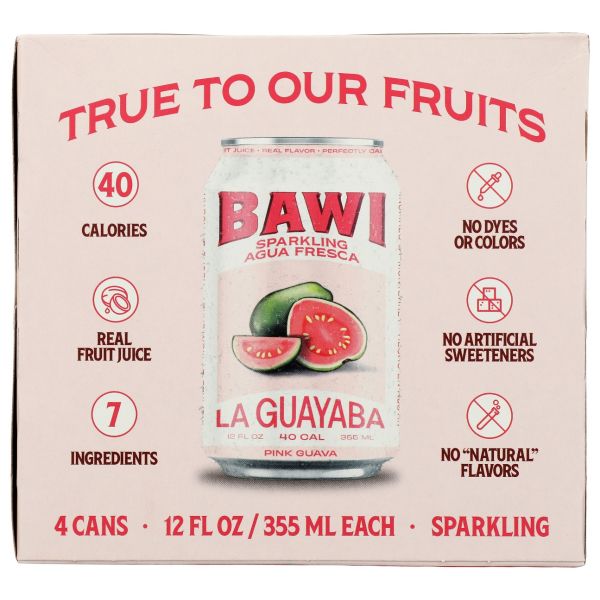 BAWI: Sparkling Guava Agua Fresca 4 Count, 48 fo