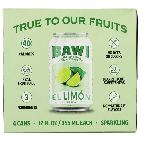 BAWI: Sparkling Lime Agua Fresca 4 Count, 48 fo