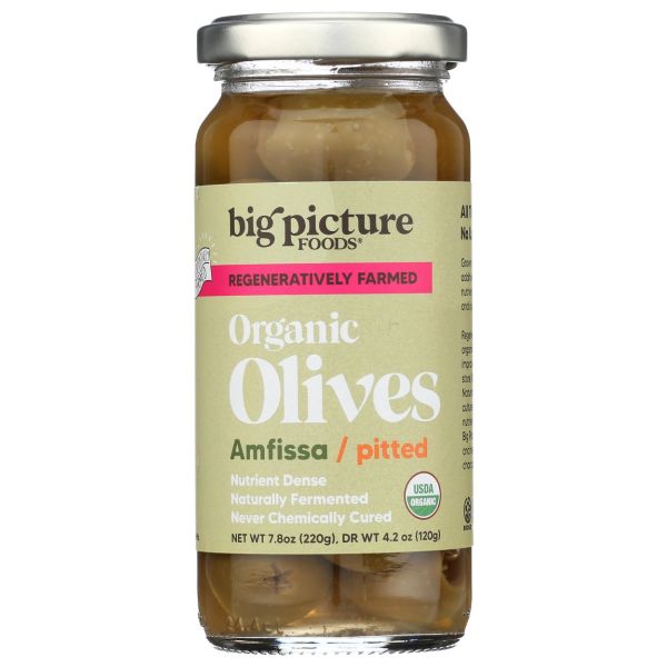 BIG PICTURE FOODS: Organic Green Amfissa Pitted Olives, 7.8 oz