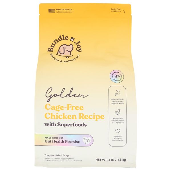 BUNDLE X JOY: Golden Chicken Recipe Dry Dog Food, 4 lb