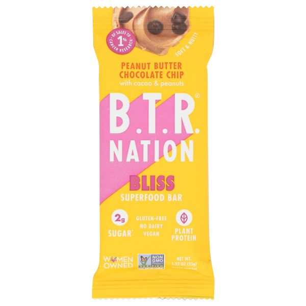 BTR NATION: Peanut Butter Chocolate Chip Bar, 1.23 oz