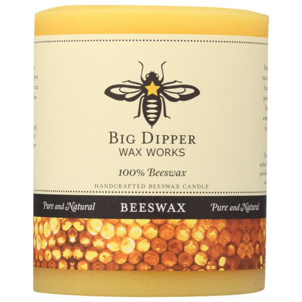 BIG DIPPER WAX WORKS: Pure Beeswax Medium Candle Pillar, 1 ea
