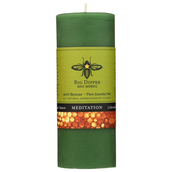 BIG DIPPER WAX WORKS: Beeswax Aromatherapy Pillar Meditation Small Candle, 1 ea