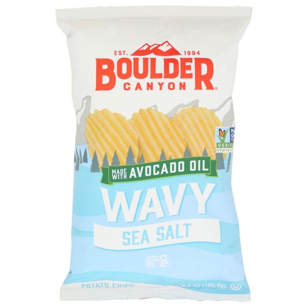 BOULDER CANYON: Avocado Oil Wavy Sea Salt Chips, 5.5 oz