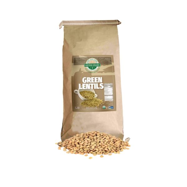 BULK EB: Organic Green Lentils, 25 lb