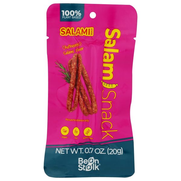 BEANSTALK BRANDS: Plant Based Salami Stick Snack, 0.7 oz
