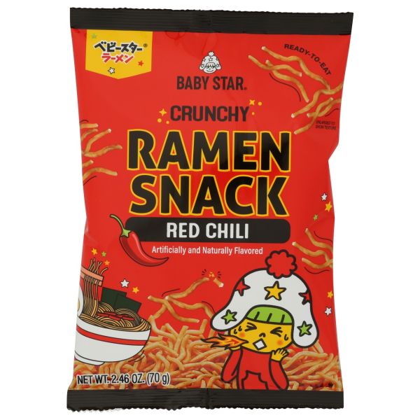 BABY STAR: Red Chili Tiny Crunchy Ramen Snack, 2.46 oz