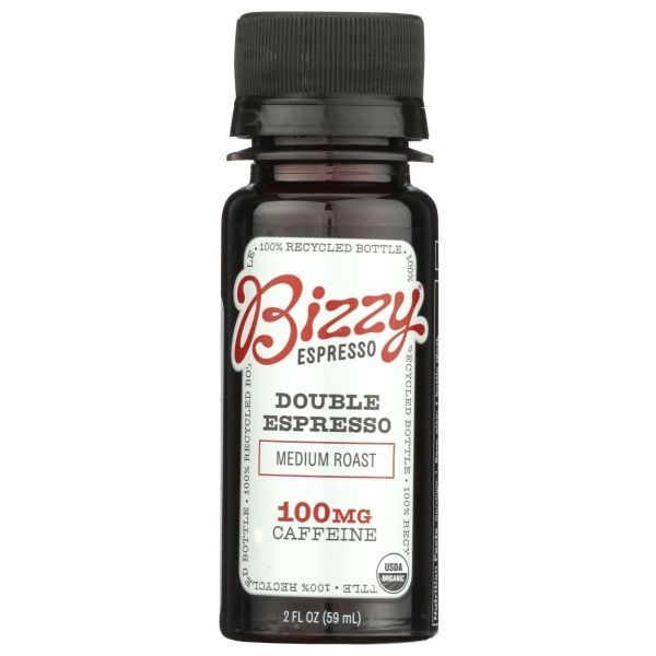 BIZZY COFFEE: Double Espresso Medium Roast Shot, 2 fo