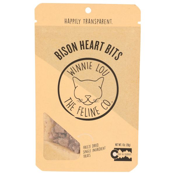 WINNI LOU THE CANINE CO: Bison Heart Bits Cat Treats, 1 oz