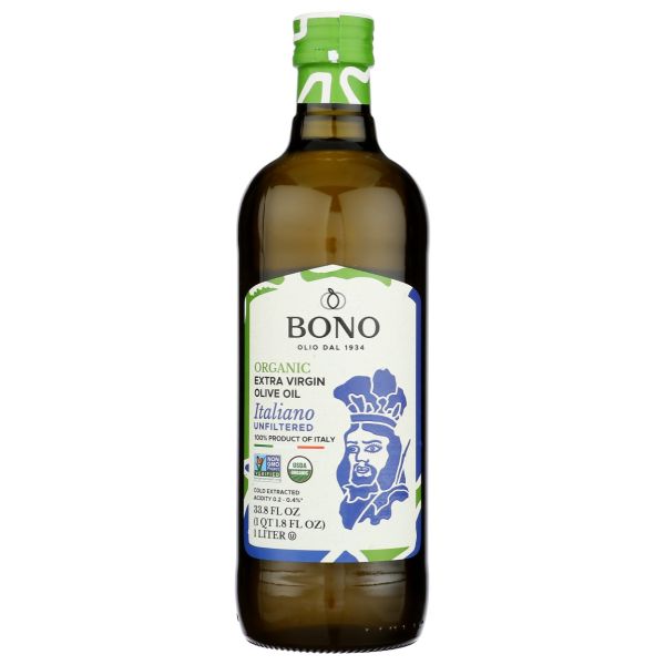 BONO: Unfiltered Organic Extra Virgin Olive Oil, 33.8 oz
