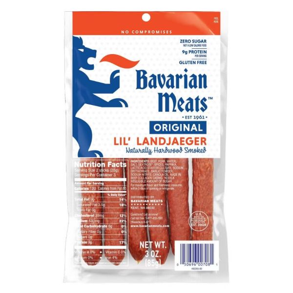 BAVARIAN MEATS: Original Lil Landjaeger Meat Sticks, 3 oz