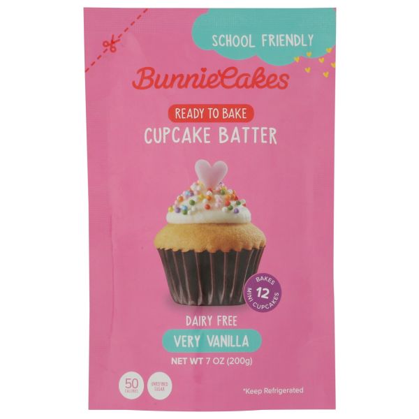 BUNNIE CAKES: Ready to Bake Very Vanilla Cupcake Batter, 7 oz