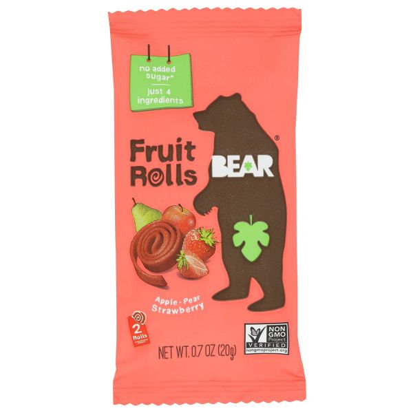BEAR YOYO: Strawberry Fruit Rolls, 0.7 oz