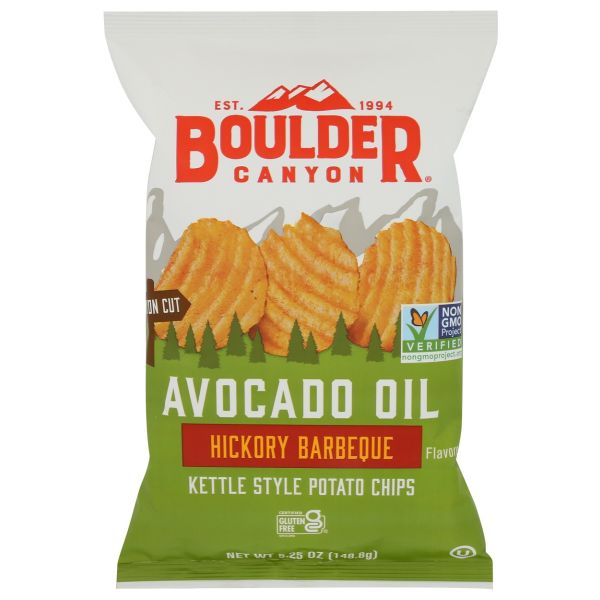 BOULDER CANYON: Avocado Oil Hickory BBQ Kettle Chips, 5.25 oz