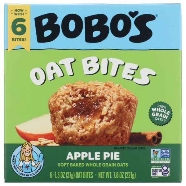 BOBOS OAT BARS: Apple Pie Oat Bites 6 Count, 7.8 oz
