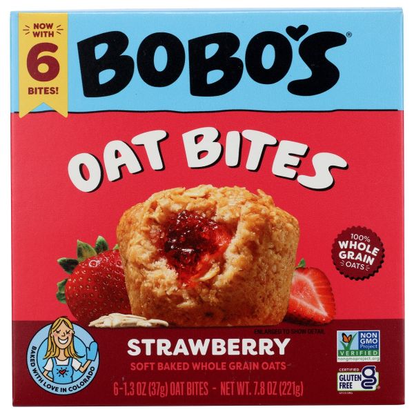 BOBOS OAT BARS: Strawberry Oat Bites 6 Count, 7.8 oz