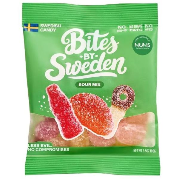 BITES BY SWEDEN: Small Sour Mix Candy, 3.5 oz