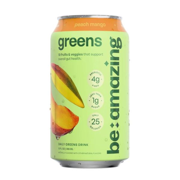 BE AMAZING: Daily Greens Drink Peach Mango, 12 fo
