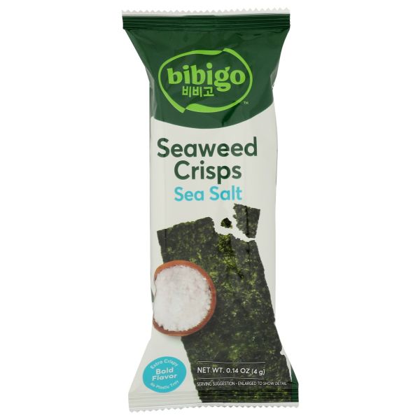 BIBIGO: Seaweed Crisps Sea Salt, 0.14 oz