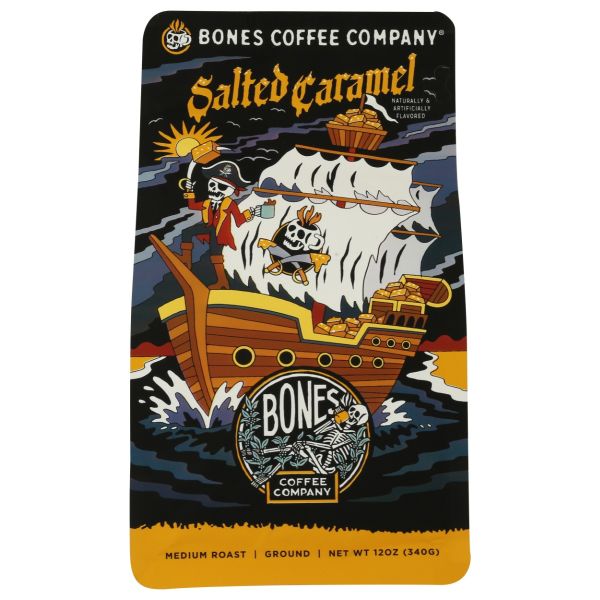 BONES COFFEE COMPANY: Salted Caramel Ground Coffee, 12 oz