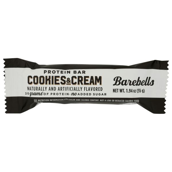 BAREBELLS: Cookies and Cream Protein Bar, 1.94 oz