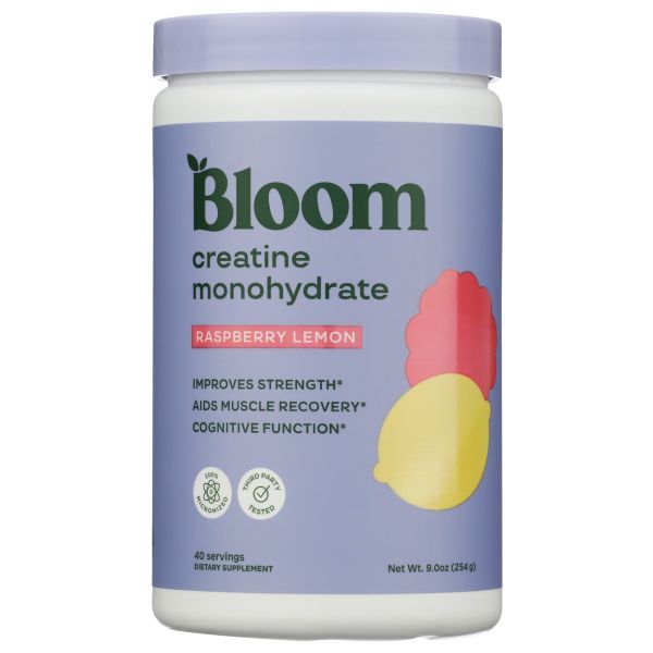 BLOOM NUTRITION: Creatine Monohydrate Raspberry Lemonade, 9 oz
