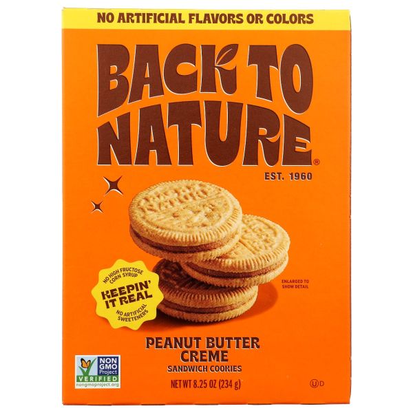 BACK TO NATURE: Peanut Butter Creme Sandwich Cookies, 8.25 oz