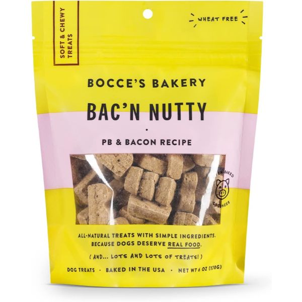 BOCCES BAKERY: Peanut Butter Bacon Recipe Dog Treat, 6 oz