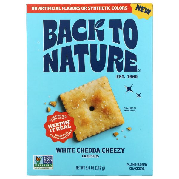 BACK TO NATURE: White Chedda Cheezy Crackers, 5 oz