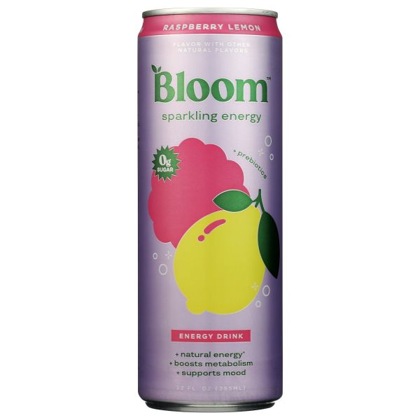 BLOOM BEVERAGES: Raspberry Lemonade Sparkling Energy, 12 fo