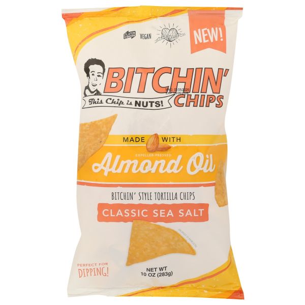 BITCHIN SAUCE: Classic Sea Salt Tortilla Chips, 10 oz