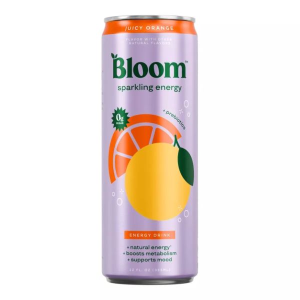 BLOOM BEVERAGES: Juicy Orange Sparkling Energy, 12 fo
