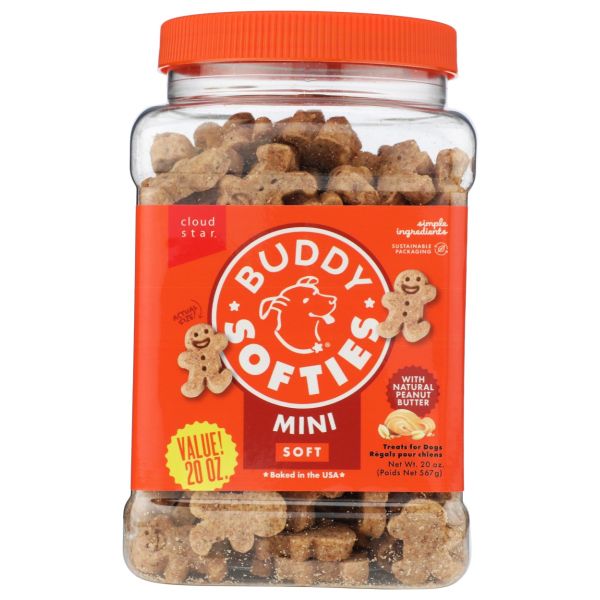BUDDY BISCUITS: Soft and Chewy Mini Peanut Butter Dog Treats, 20 oz