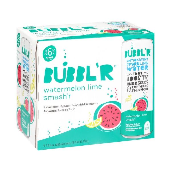 BUBBLR: Watermelon Lime Smashr 6 Count, 72 fo