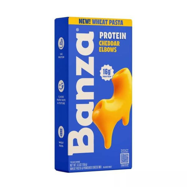 BANZA: Wheat Protein Mac and Cheese Elbows Yellow Cheddar, 5.5 oz