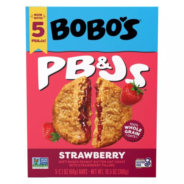 BOBOS OAT BARS: Strawberry Pb and J Bars 5 Count, 10.5 oz