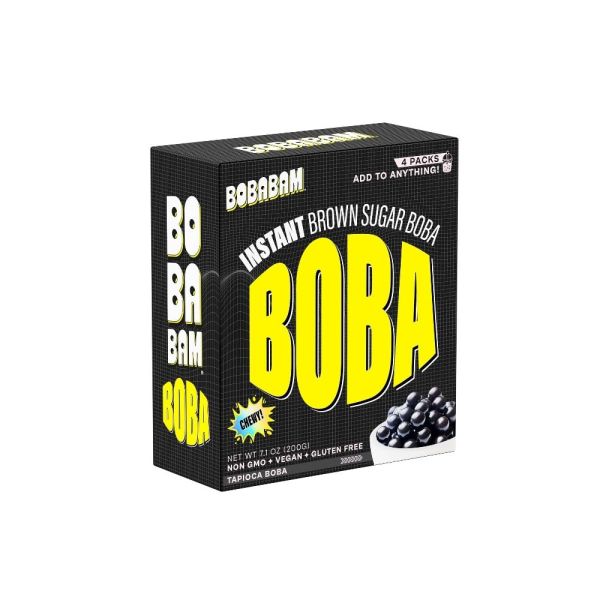 BOBABAM: Instant Brown Sugar Boba 4 Count, 7.1 oz