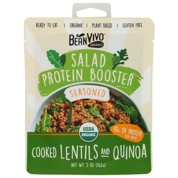 BEANVIVO: Cooked Lentils and Quinoa Salad Protein Booster, 5 oz