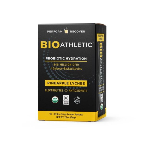 BIOATHLETIC: Pineapple Lychee Probiotic Hydration 10 Count, 2 oz