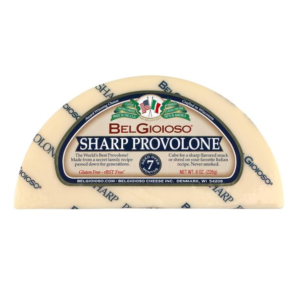 BELGIOIOSO: Sharp Provolone Cheese Wedge, 8 oz