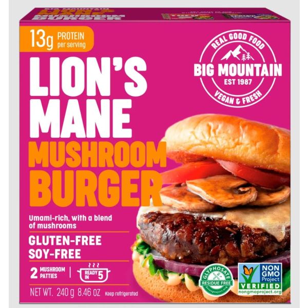 BIG MOUNTAIN FOODS: Lions Mane Mushroom Burger, 8.5 oz