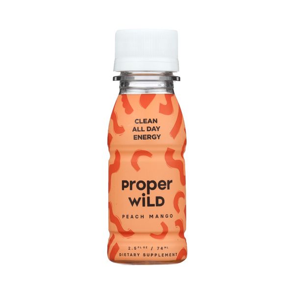 PROPER WILD: Clean All Day Energy Shots Peach Mango, 2.5 fo