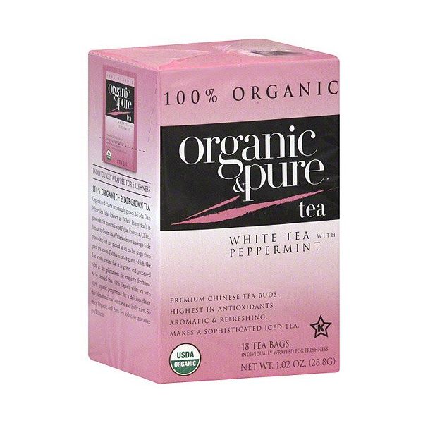 ORGANIC & PURE: Tea White Pprmnt Org, 18 bg