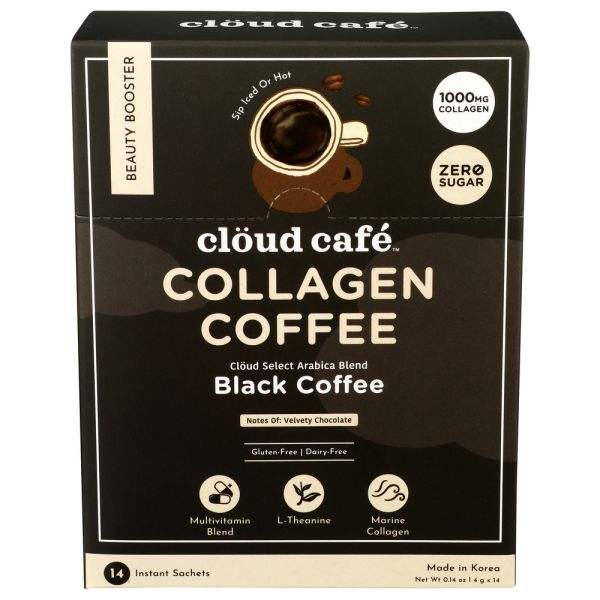 CLOUD CAFE: Collagen Black Coffee, 0.84 oz