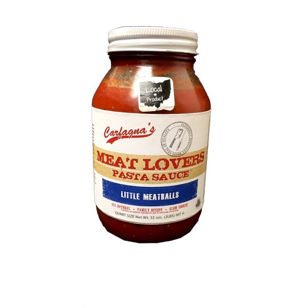 CARFAGNAS: Little Meatballs Pasta Sauce, 32 oz