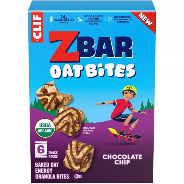 CLIF KID: Zbar Chocolate Chip Oat Bites 6 Count, 6.6 oz