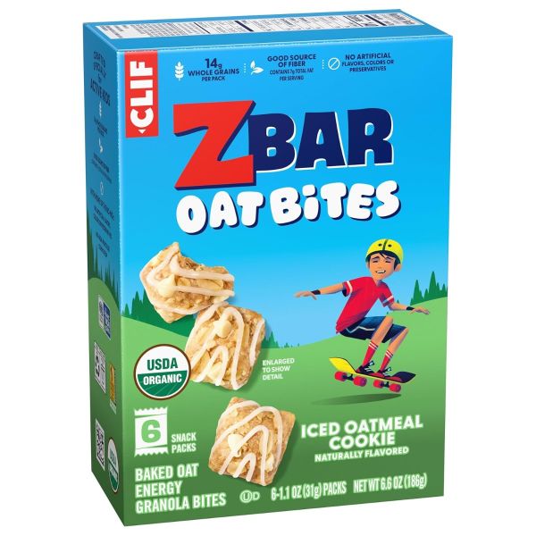 CLIF KID: Zbar Iced Oatmeal Cookie Oat Bites 6 Count, 6.6 oz