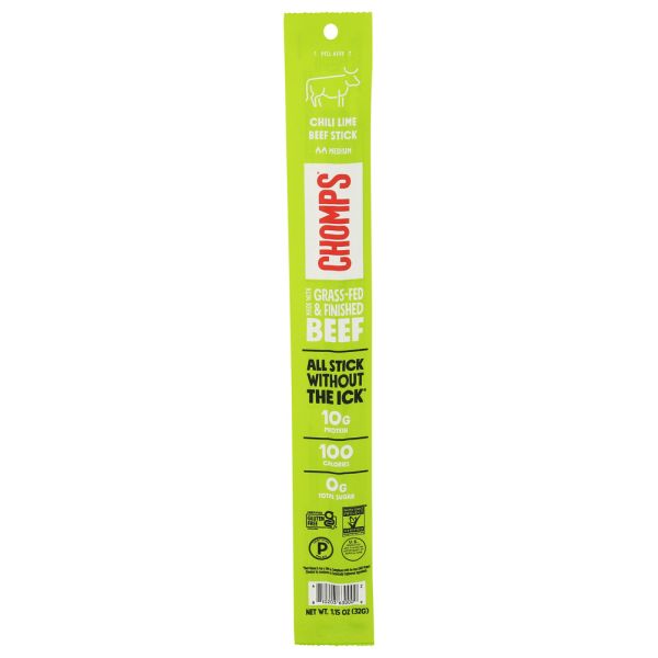 CHOMPS: Chili Lime Beef Stick, 1.15 oz