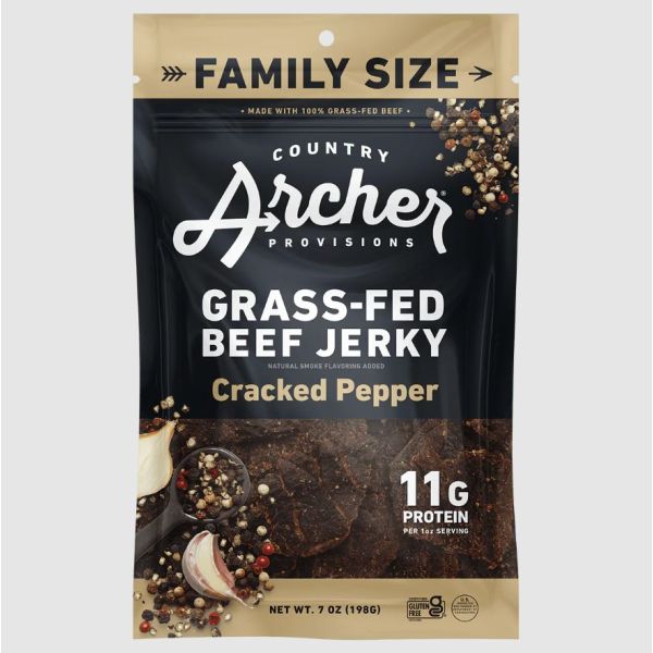 COUNTRY ARCHER: Cracked Pepper Beef Jerky, 7 oz