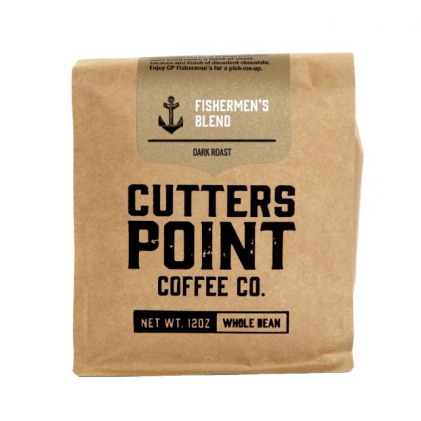 CUTTERS POINT COFFEE CO: Fishermens Blend Whole Bean Coffee, 12 oz